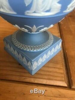 Wedgwood Pair Of Blue Jasperware Vases And Covers, Circa 1900 Rare