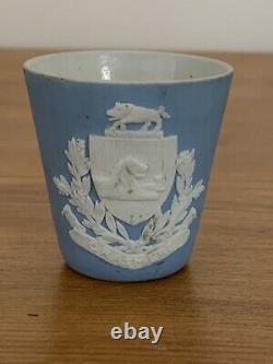 Wedgwood Pale Blue Jasper Dip Miniature Tot Cup Souvenir Grasmere Crest C1891