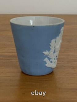 Wedgwood Pale Blue Jasper Dip Miniature Tot Cup Souvenir Grasmere Crest C1891