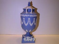 Wedgwood Pale Blue Solid Jasper Ware Royal Wedding Vase 1981 Original Box