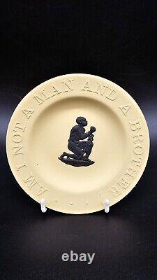 Wedgwood Pin Dish Black Cane Jasperware Am I not a man and a brother