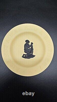 Wedgwood Pin Dish Black Cane Jasperware Am I not a man and a brother