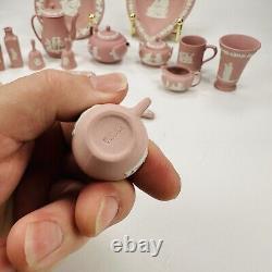 Wedgwood Pink Jasper Miniature Collections 19pcs Teapot Coffee Mid Century