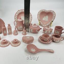 Wedgwood Pink Jasper Miniature Collections 19pcs Teapot Coffee Mid Century