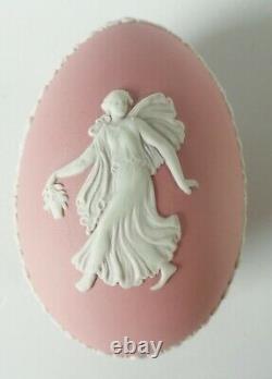 Wedgwood Pink Jasperware Egg Trinket Dancing Hours