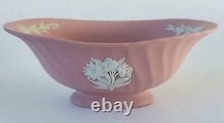 Wedgwood Pink Jasperware Floral Bowl Footed