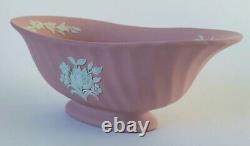 Wedgwood Pink Jasperware Floral Bowl Footed