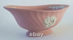 Wedgwood Pink Jasperware Floral Bowl Footed