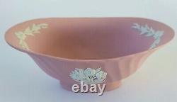 Wedgwood Pink Jasperware Floral Bowl Footed