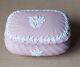 Wedgwood Pink Jasperware Floral Twisted Box