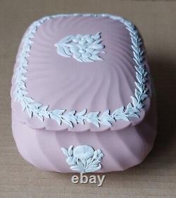 Wedgwood Pink Jasperware Floral Twisted Box