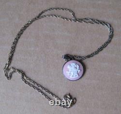 Wedgwood Pink Jasperware Gold Cupid Neckless