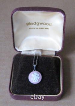 Wedgwood Pink Jasperware Gold Cupid Neckless