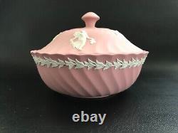 Wedgwood Pink Jasperware Lidded Bowl In Excellent Condition