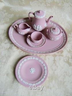 Wedgwood Pink Jasperware Miniature Coffee/tea Set