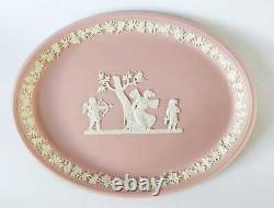 Wedgwood Pink Jasperware Oval Tray Cupid and Psyche Boxed
