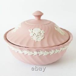 Wedgwood Pink Jasperware Powder Dish Floral