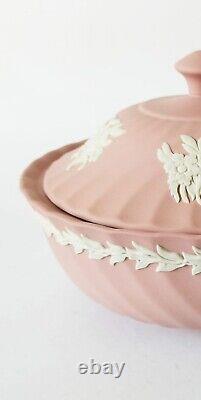 Wedgwood Pink Jasperware Powder Dish Floral