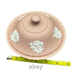 Wedgwood Pink Jasperware Powder Dish Floral