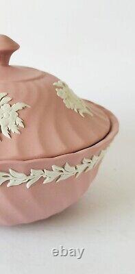 Wedgwood Pink Jasperware Powder Dish Floral