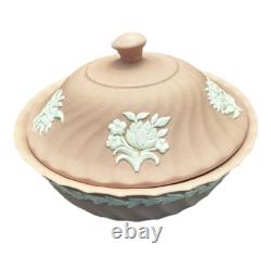 Wedgwood Pink Jasperware Powder Dish Floral