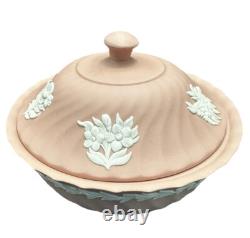 Wedgwood Pink Jasperware Powder Dish Floral