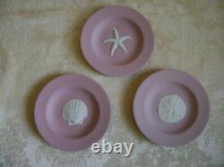 Wedgwood Pink Jasperware Sand Dollar, Scallop Seashell And Starfish Pin Dishes
