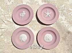 Wedgwood Pink Jasperware Scallop, Seahorse, Sand Dollar & Starfish Plates
