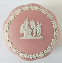 Wedgwood Pink Jasperware Scalloped Trinket Box Icarus