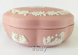 Wedgwood Pink Jasperware Scalloped Trinket Box Icarus