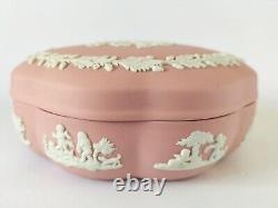 Wedgwood Pink Jasperware Scalloped Trinket Box Icarus