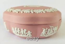 Wedgwood Pink Jasperware Scalloped Trinket Box Icarus