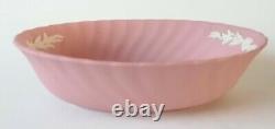 Wedgwood Pink Jasperware Spiral Fluted Floral Dish