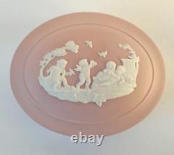 Wedgwood Pink Jasperware Trinket Box Cupids Children At Play