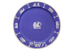 Wedgwood Plate Blue Jasper Bellerophon Pegasus Compotier 24 cm Circa 1900
