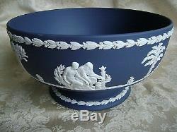 Wedgwood Portland Blue Jasperware 8 1/4 Imperial Centerpiece Pedestal Bowl