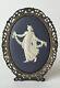 Wedgwood Portland Blue Jasperware Dancing Hours Cameo Silver Frame