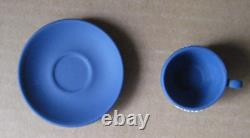 Wedgwood Portland Blue Jasperware MULBERRY Miniature Cup & Saucer RARE