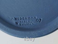 Wedgwood Portland Blue Jasperware Pair of Lady Templetown Coffee Cups And Saucer