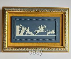 Wedgwood Portland Blue Jasperware Plaque Achilles Delivered Chiron The Centaur