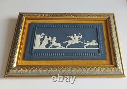 Wedgwood Portland Blue Jasperware Plaque Achilles Delivered Chiron The Centaur