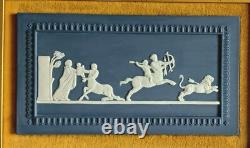 Wedgwood Portland Blue Jasperware Plaque Achilles Delivered Chiron The Centaur