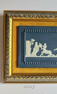 Wedgwood Portland Blue Jasperware Plaque Achilles Delivered Chiron The Centaur