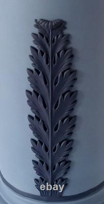 Wedgwood Portland Blue on Blue Jasperware Spill Vase Acanthus and Bellflower