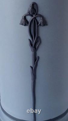 Wedgwood Portland Blue on Blue Jasperware Spill Vase Acanthus and Bellflower