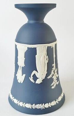 Wedgwood Portland Jasperware Blue Acadian Vase 7 1/2 Inch