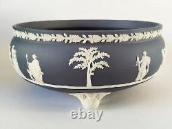 Wedgwood Portland Jasperware Blue Bowl Three Footed