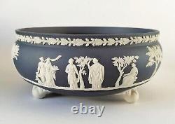 Wedgwood Portland Jasperware Blue Bowl Three Footed