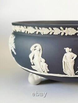 Wedgwood Portland Jasperware Blue Bowl Three Footed