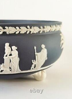 Wedgwood Portland Jasperware Blue Bowl Three Footed